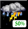 Tuesday Night: A chance of showers and thunderstorms. Mostly cloudy, with a low around 63. Chance of precipitation is 50%. Tuesday Night: Chance Showers And Thunderstorms
